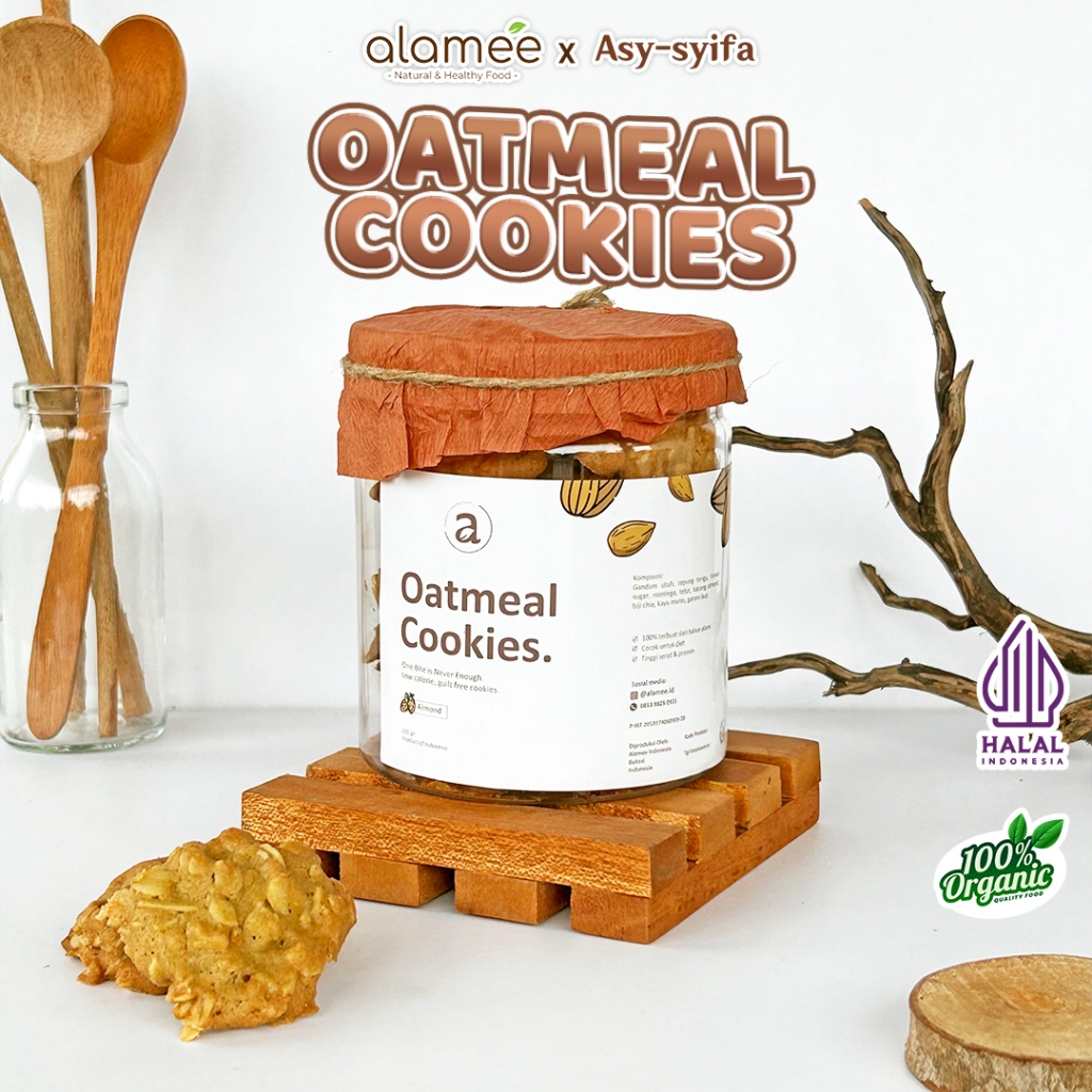 

ALAMEE Oatmeal Cookies Almond Oatr Snack Sehat Makanan Anak Bayi Balita Cookie Kue Kering