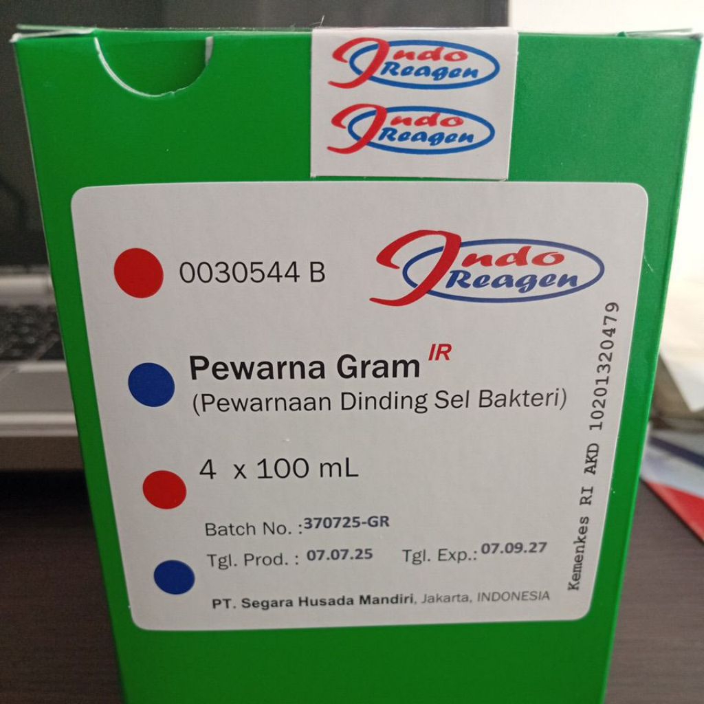 LARUTAN REAGENSIA PEWARNAAN GRAM 4X100ml INDO REAGEN
