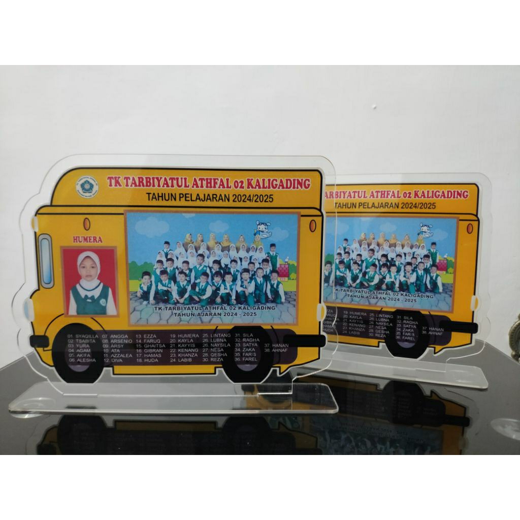 Vandel Mobil Custom Foto Anak Plakat Akrilik Kelulusan Juara / Vandel Model Mobil Cetak Foto Tulisan