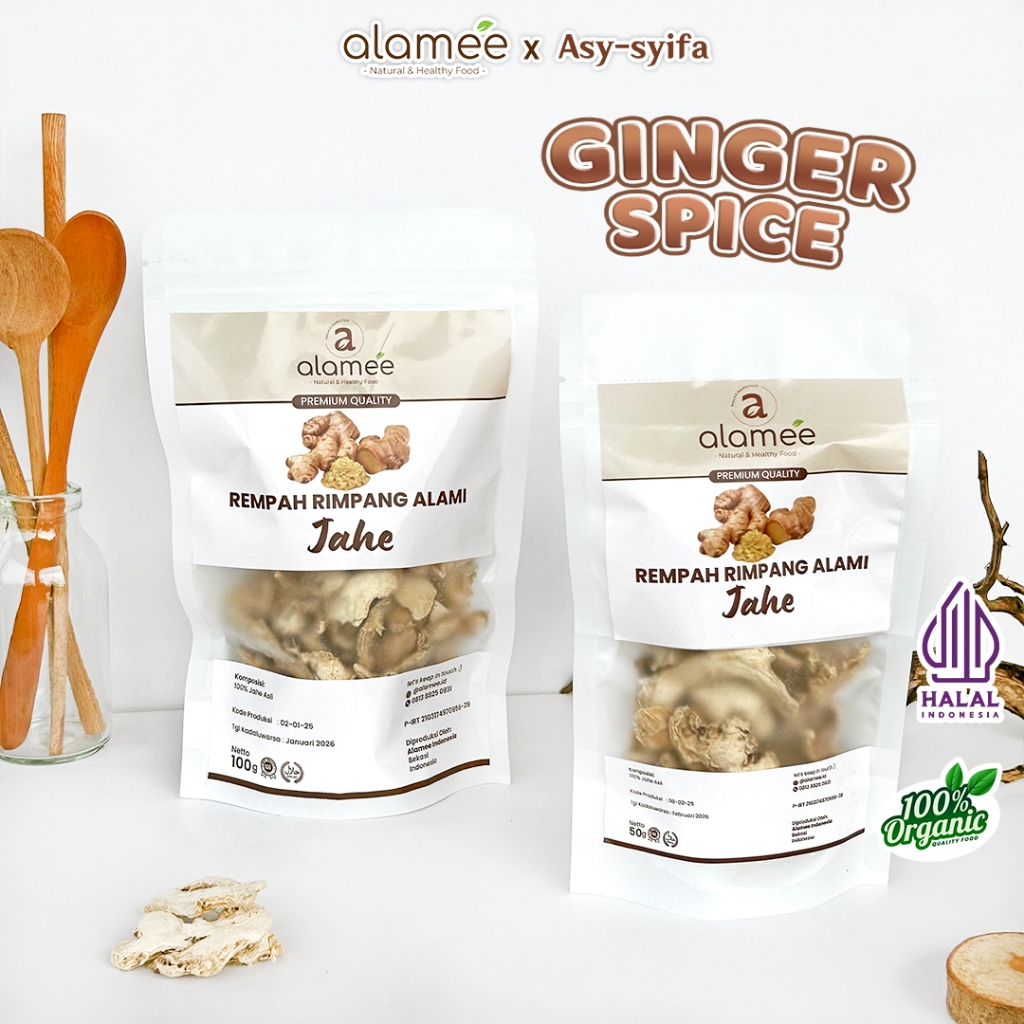 

Jahe Kering Dried Ginger Rempah Rimpang Organic Alami Siap Saji 50 Gr