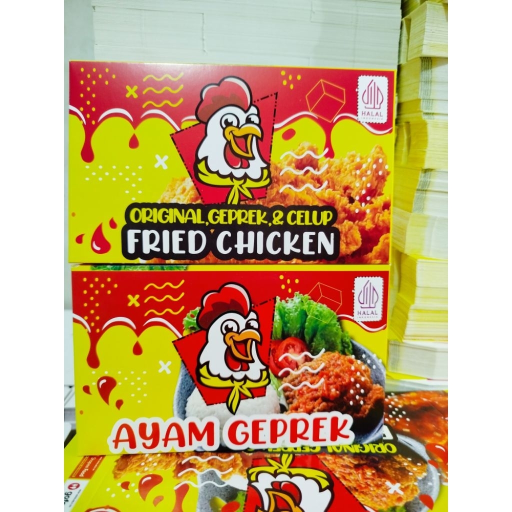 

DUS AYAM GEPREK CELUP M 100 PCS IVORY LAMINASI GLOSSY PAPER LUNCH BOX KFC KOTAK NASI AYAM CRISPY DUS MAKANAN TERMURAH FRIED CHICKEN