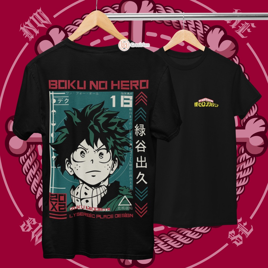 KAOS IZUKU BOKU NO HERO MY HERO ACADEMIA - KAOS ANIME MY HERO ACADEMIA, KAOS SABLON DTF - GROSIRIAN