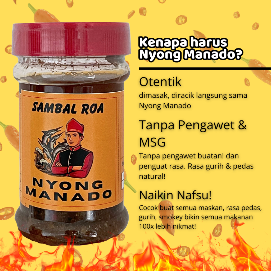 

SAMBAL ROA Asli Manado Halal Lauk Makan Murah Simple Otentik 120g