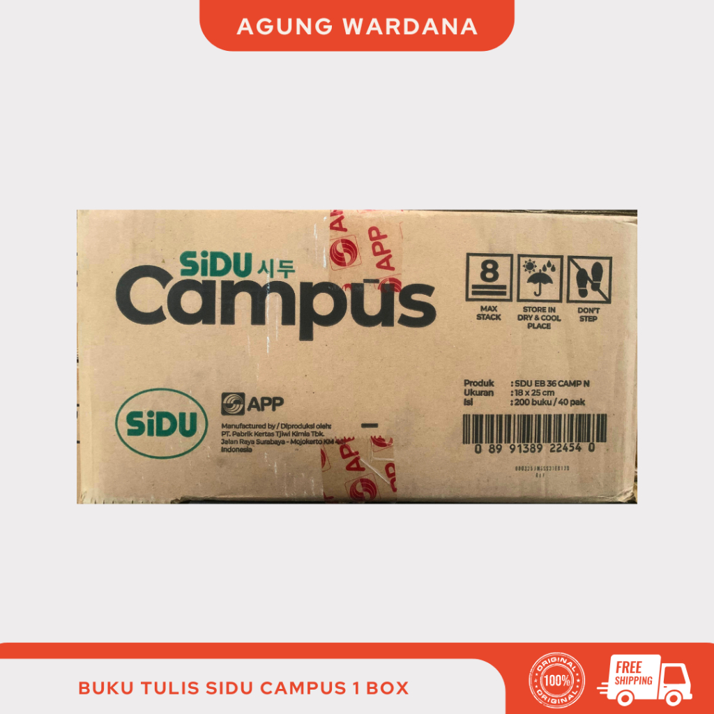 

BUKU TULIS BOXY SIDU CAMPUS 36 DAN 42 LEMBAR 1 BOX / DUS