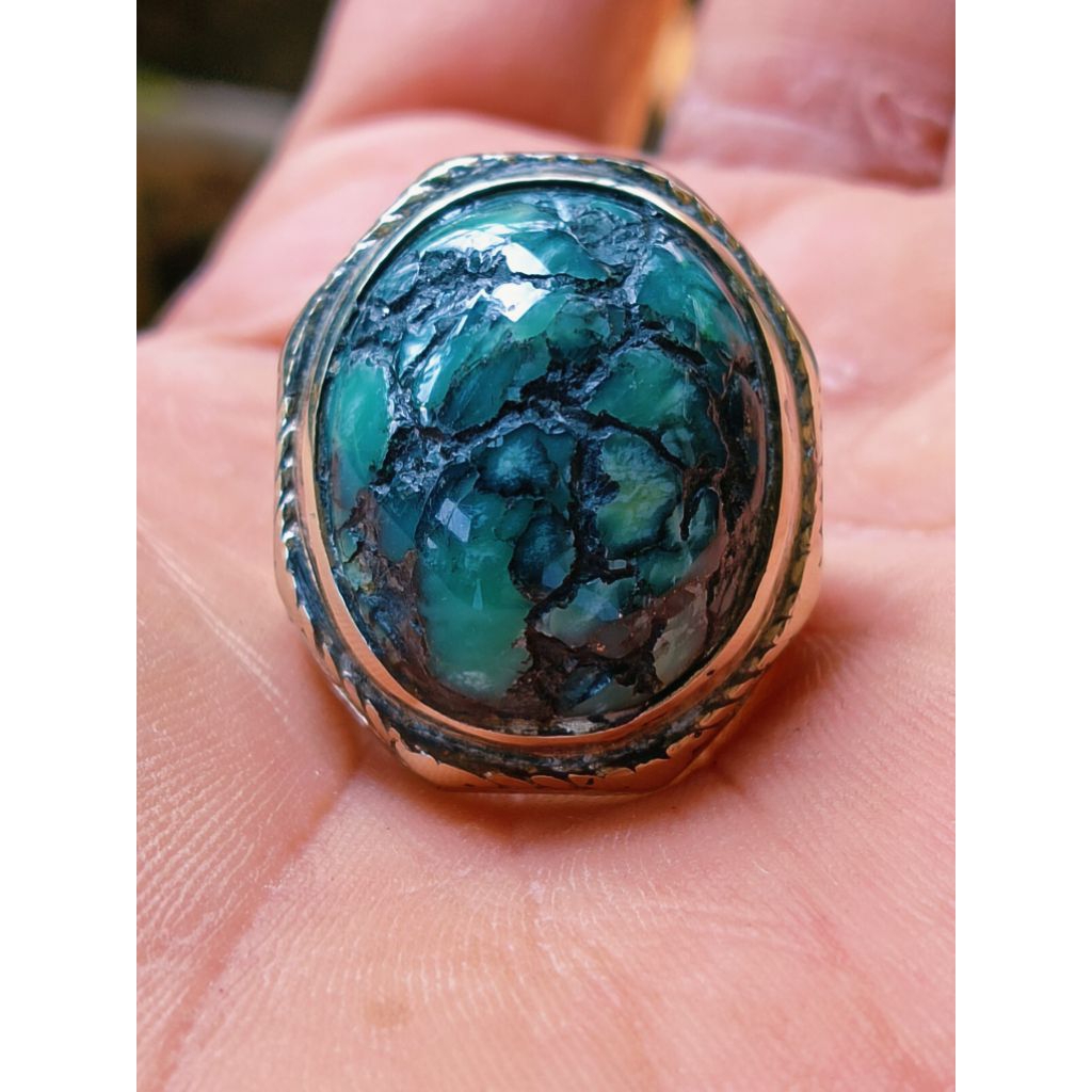 Batu Pirus Persia Hijau Tosca Ngerikil Mumbul