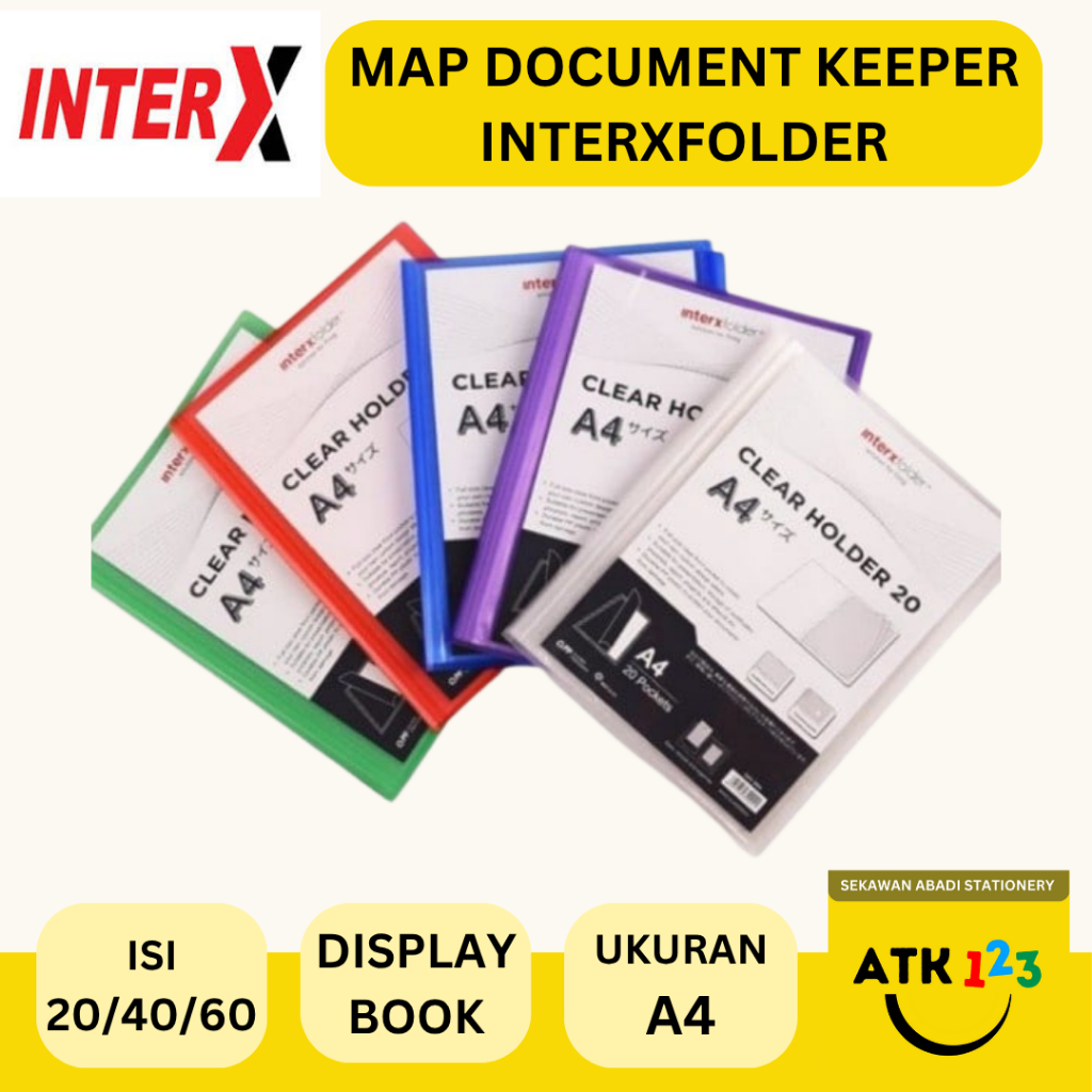 

INTERXFOLDER Map Clear Holder / Document Keeper / Display Book A4 Merk InterXFolder Isi 20 / 40 / 60