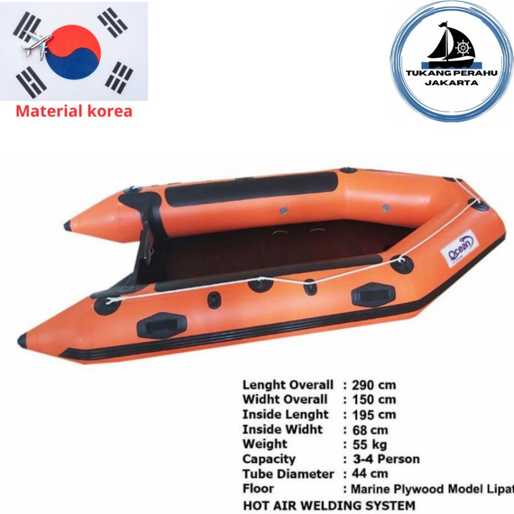 PERAHU KARET LCR PVC TYPE 290 BERSERTIFIKAT