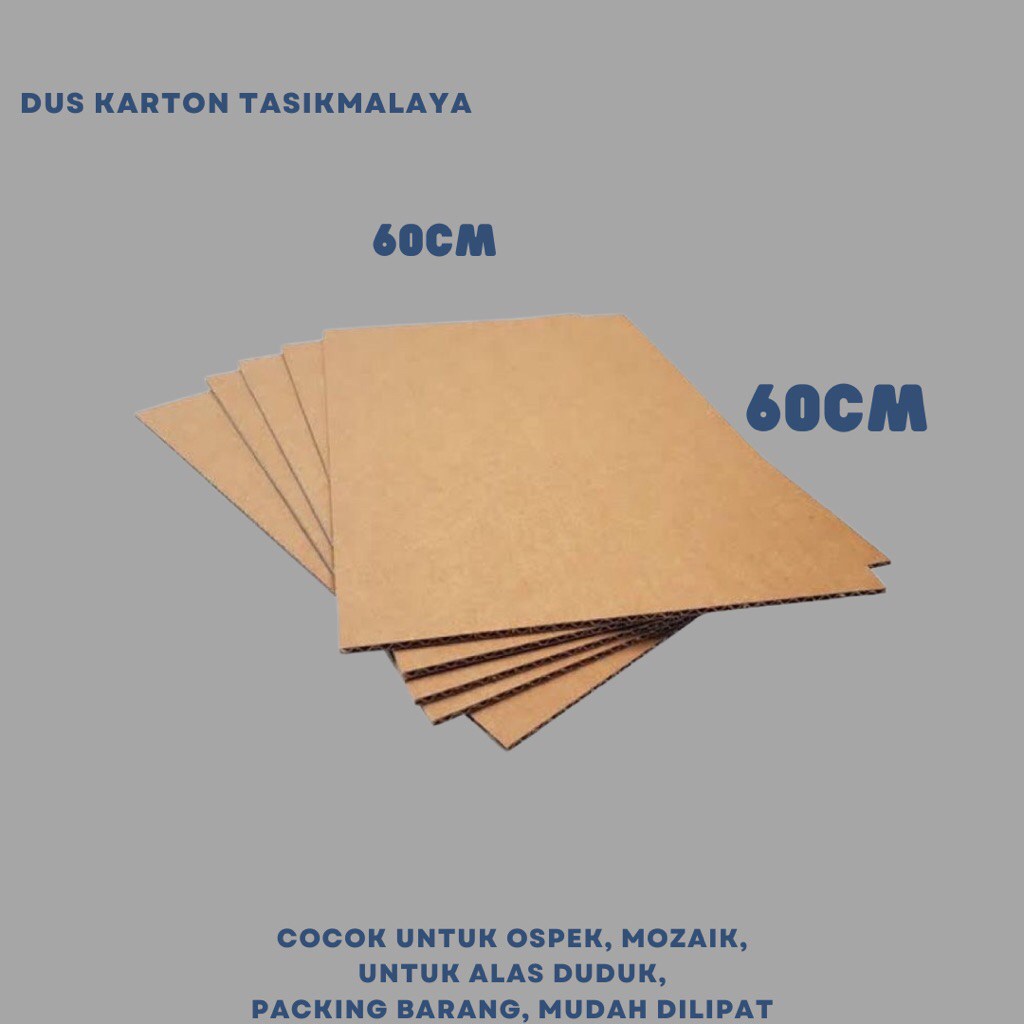 

Dus karton lembaran ukuran 60x60 untuk ospek, packing, alas duduk Tasikmalaya
