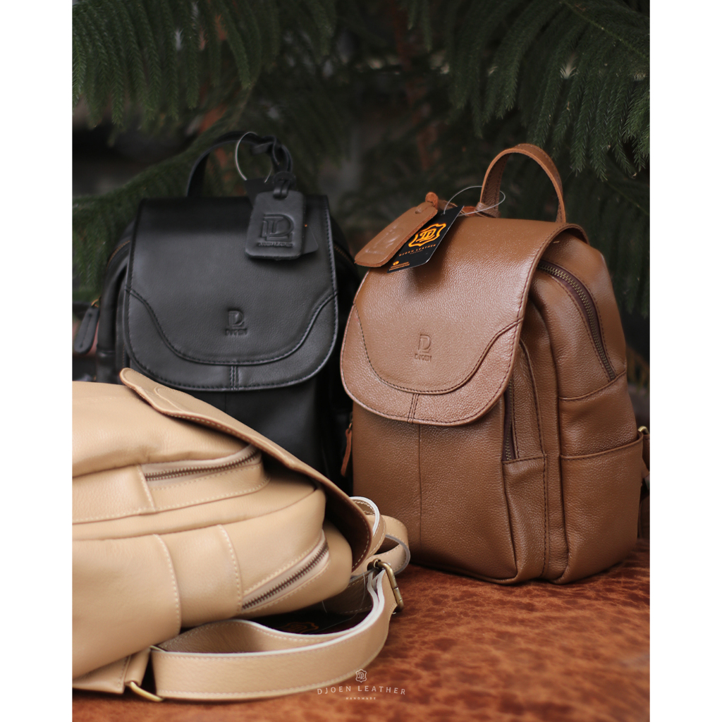 djoen leather tas ransel wanita kulit sapi asli Friska Ransel by Djoen Leather