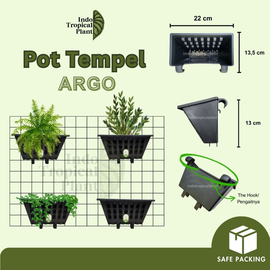Pot Tempel Tanaman Argo Vertical Garden / Pot Gantung Vertical Garden / Hiasan Taman