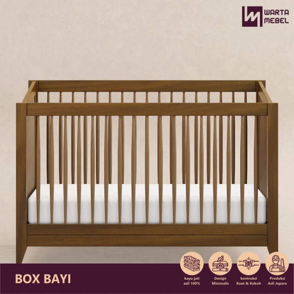 Box Bayi Kayu Jati – Tempat Tidur Bayi Minimalis Aman