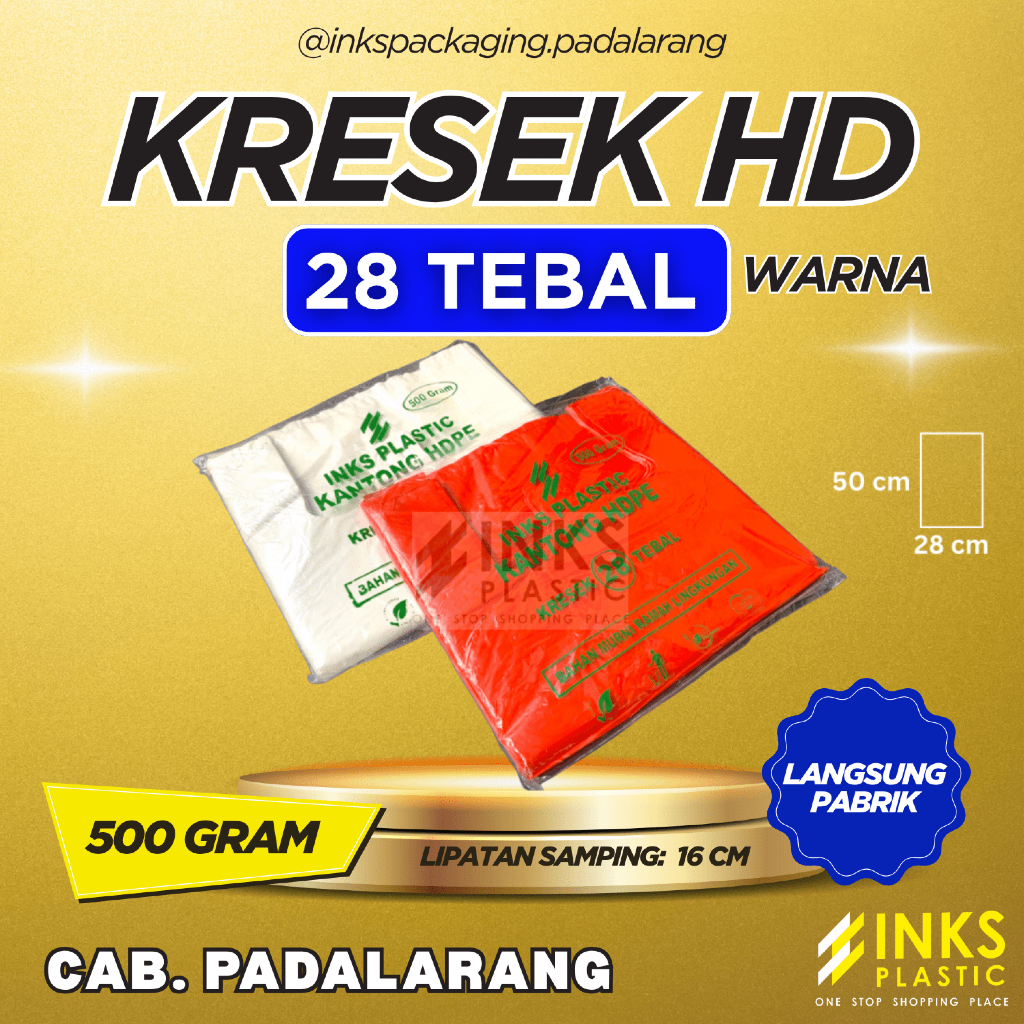 KRESEK HD 28 TEBAL WARNA (MERAH, PUTIH)