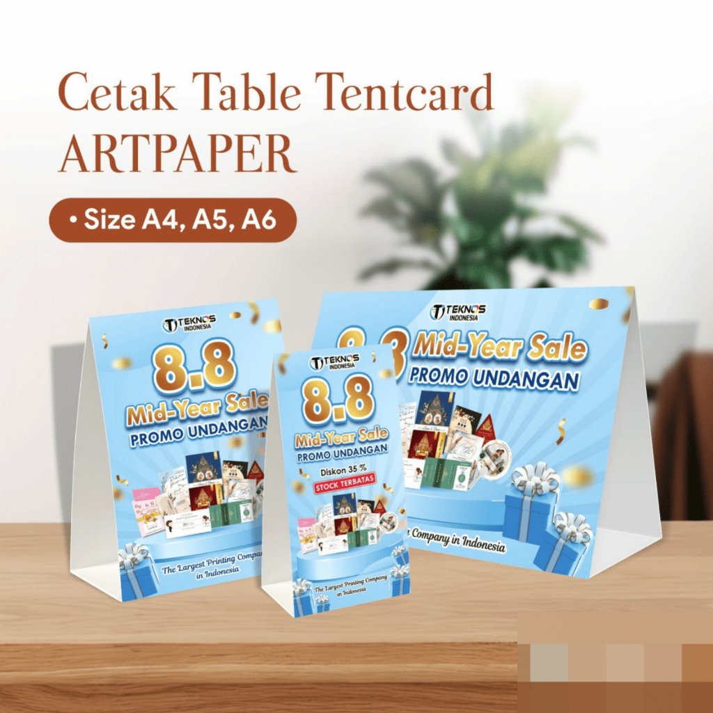 

CETAK TENT CARD CUSTOM - TENTCARD BROSUR MEJA FULL COLOUR BAHAN PREMIUM