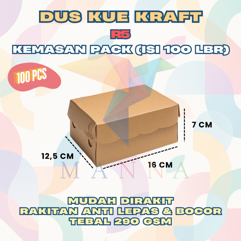 

(Isi 100 pcs) Kotak Dus Makanan R5 JUMBO Kraft (16 cm x 12,5 cm x 7 cm) Non Laminasi PREMIUM QUALITY EXCELINDO