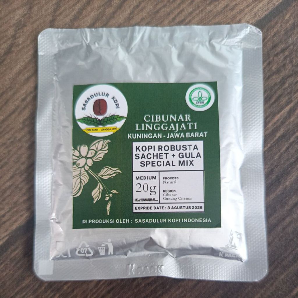 

Kopi Robusta Sachet + Gula Special Mix 20g CIbunar Linggajati Kuningan Jawa Barat