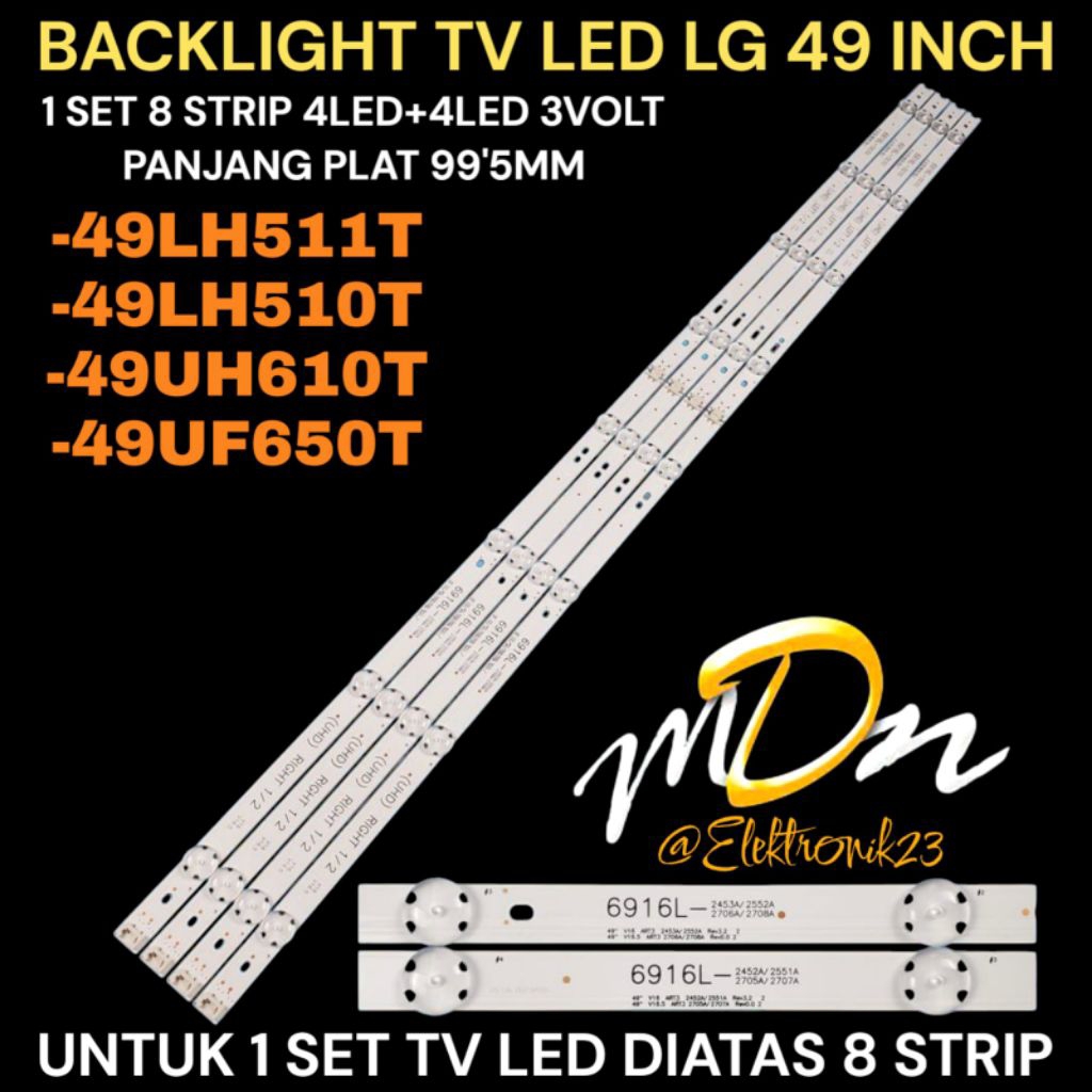 BACKLIGHT TV LED LG 49 INCH 49LH511T-49LH510T- 49UH610T- 49UF650T BACKLIGHT TV LED LG