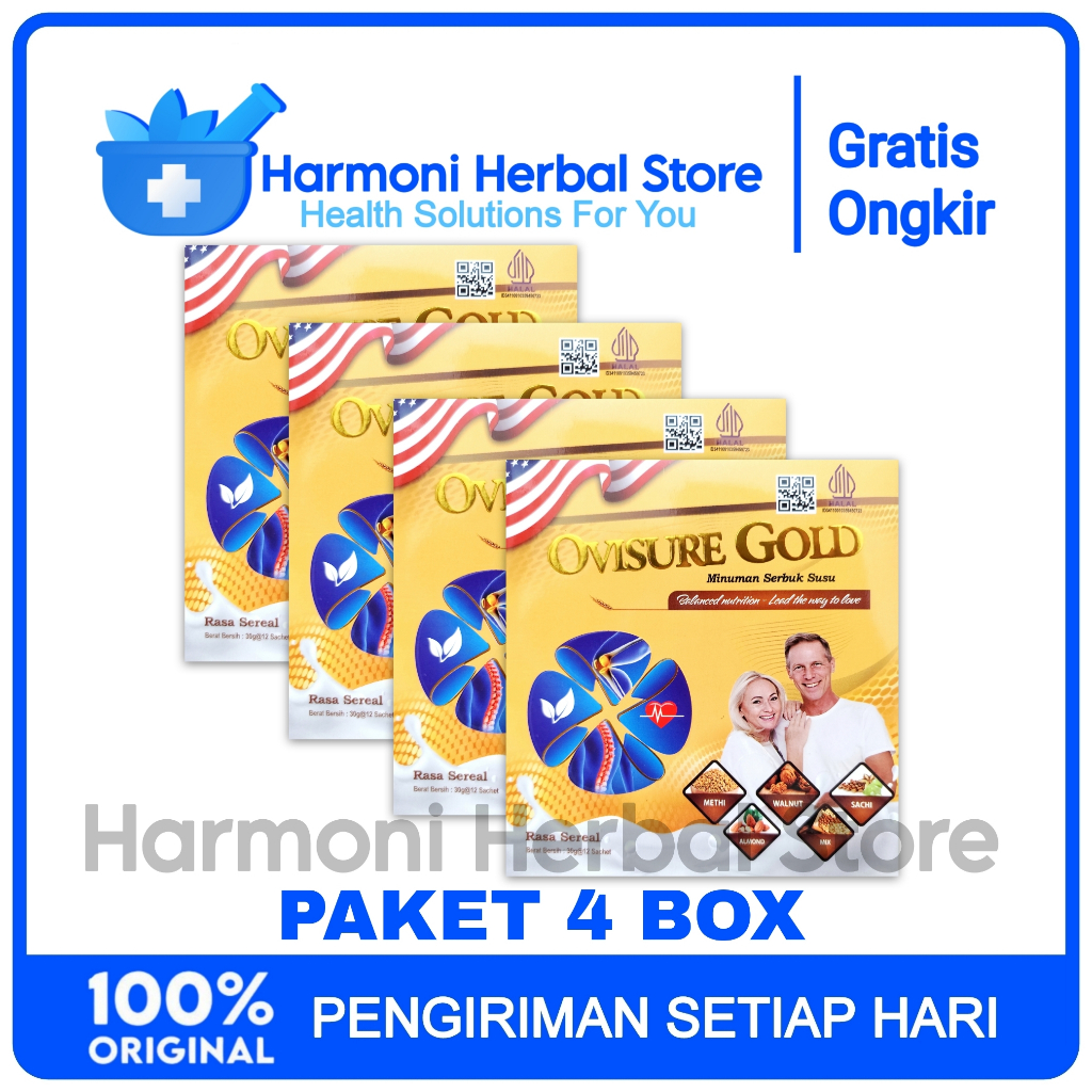 

4 Box Ovisure Gold Milk Susu Obat Tulang Dan Sendi Yang Sehat 100% Original Asli