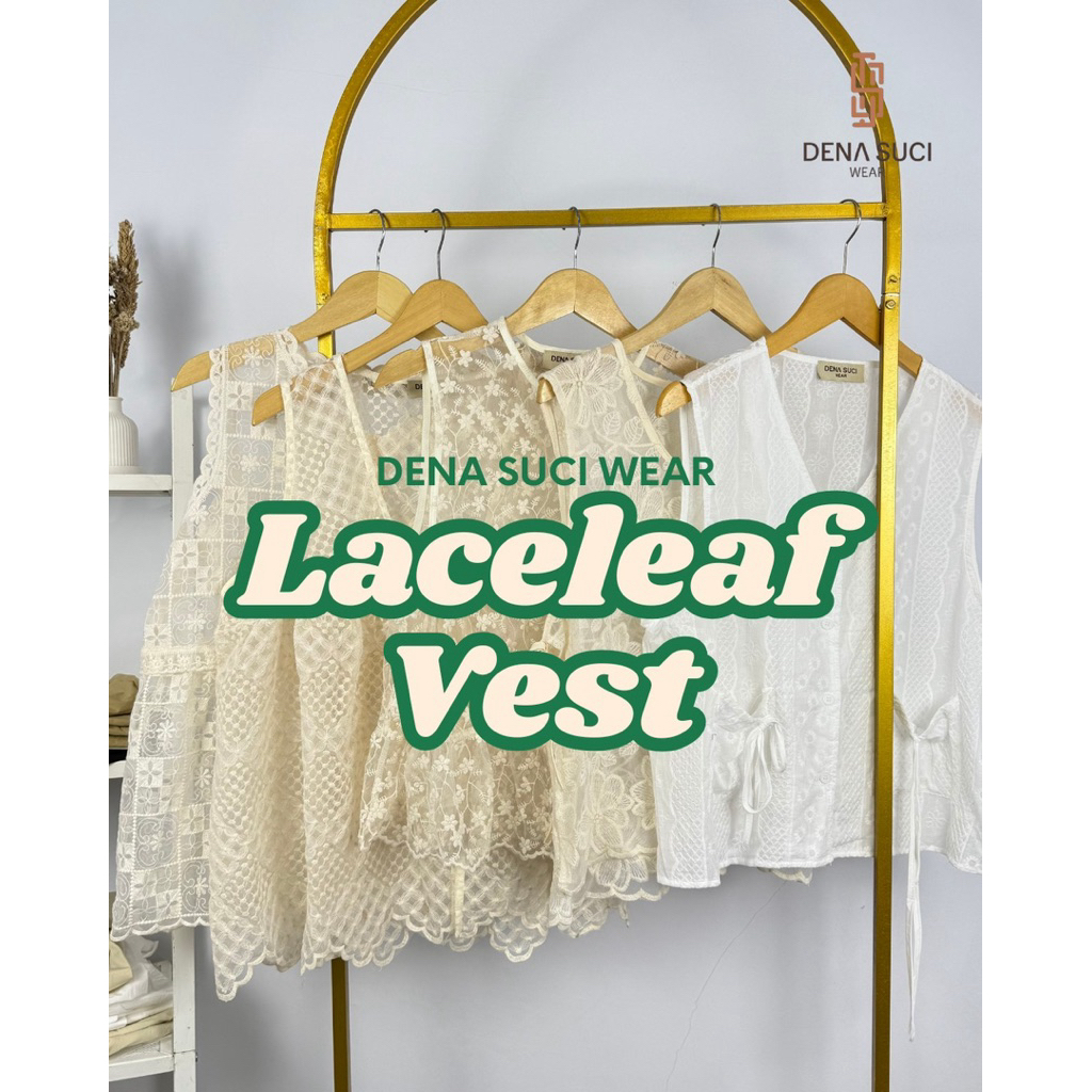 Laceleaf Vest - Vest Wanita Brokat Tile