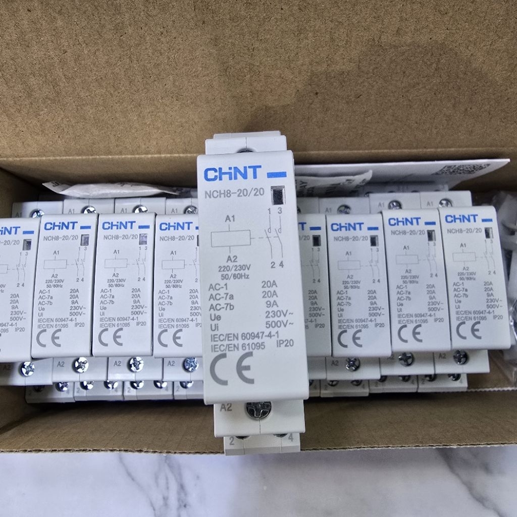 Contactor Kontaktor Din 1Phase 20A 2NO NCH8-20/20 CHINT