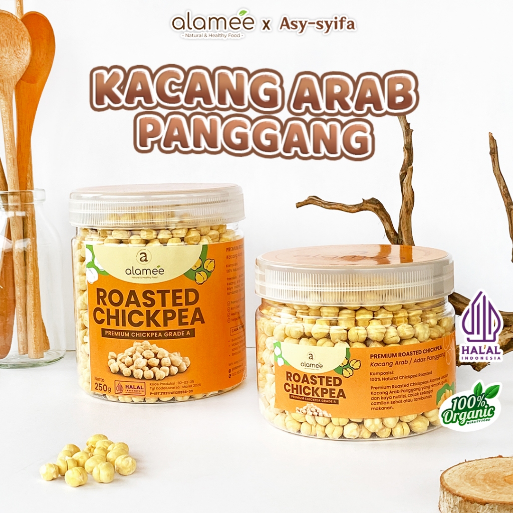 

ALAMEE Kacang Arab Panggang Roasted Chikpea Kacang Adas Gurih Matang Siap Makan PREMIUM 250gr