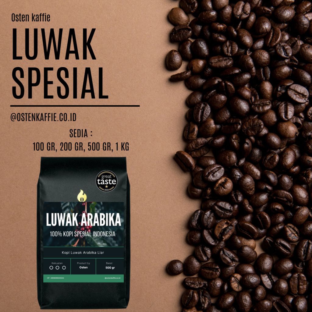 

Kopi Bubuk luwak arabika spesial 100 gr 200 gr