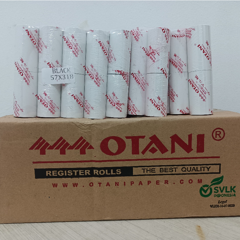 

KERTAS THERMAL ROLL 57X31 CORELESS MERK OTANI ISI 100 ROLL