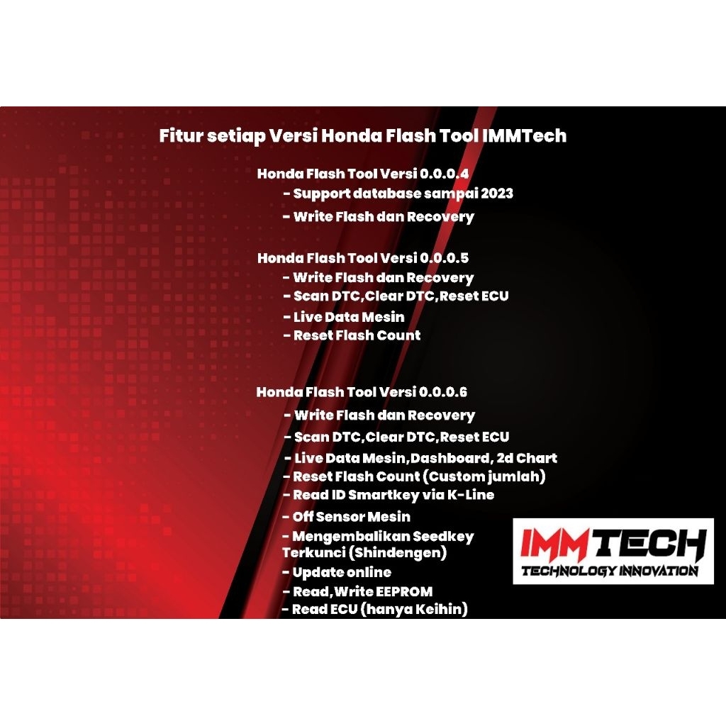SOFTWARE HONDA FLASH TOOL IMM TECH LICENCY