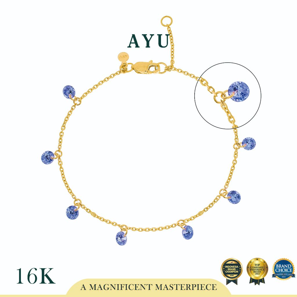 AYU Gelang Emas Korea - 8 Candy Pop Chain bracelet 16K Yellow Gold