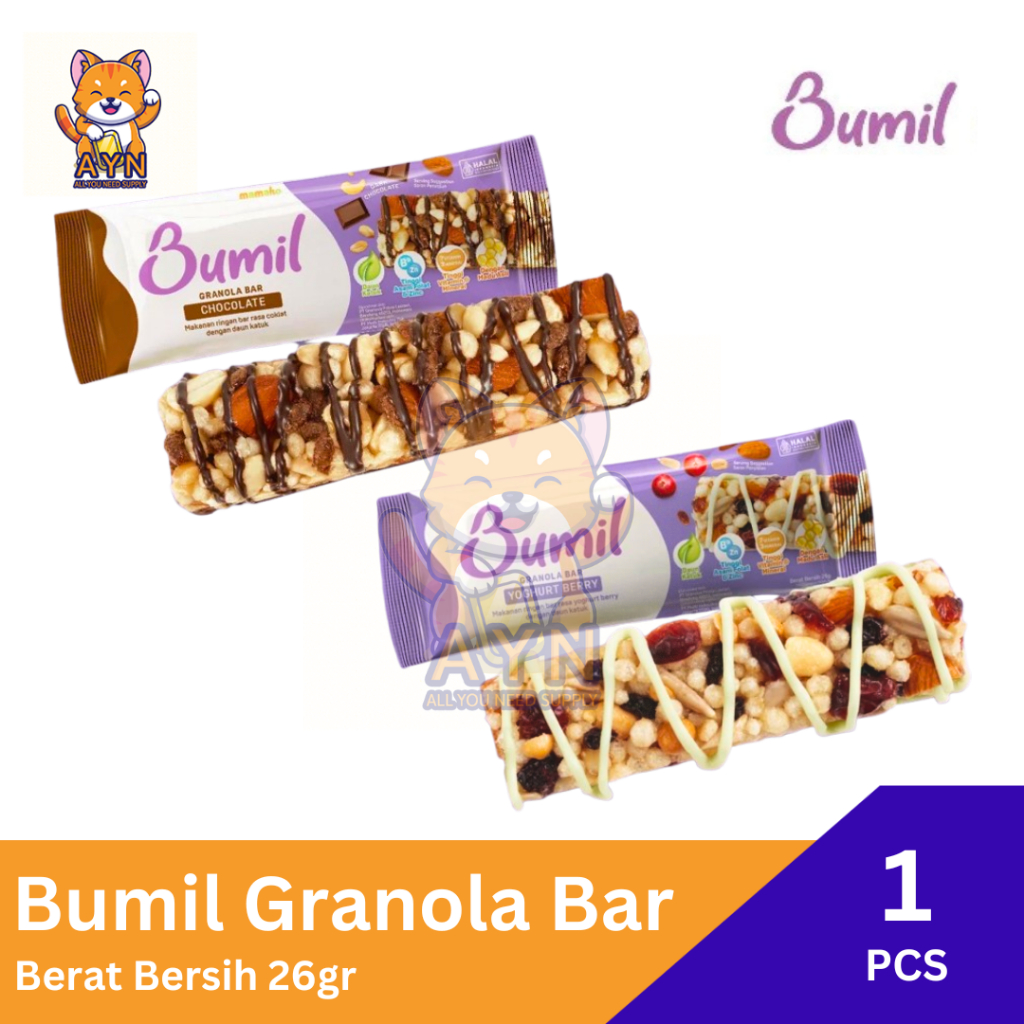 

Bumil Granola Bar 26 gr Tinggi Asam Folat dan Zinc [ 1 pcs ]