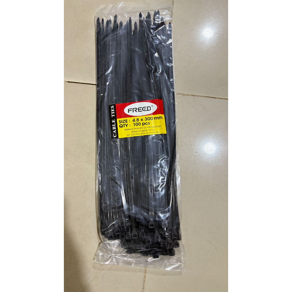 

Kabel Tie 4.8 x 30cm Hitam Cable 1 Pack 100pcs Ties Pengikat 4.8x30cm Serbaguna 4.8mm x 300mm Nylon 66