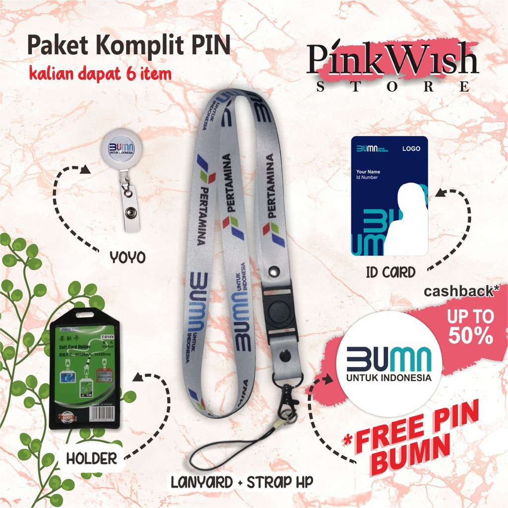 

Lanyard PERTAMINA PUTIH / Tali idcard PERTAMINA PUTIH [Ready stock] Termurah