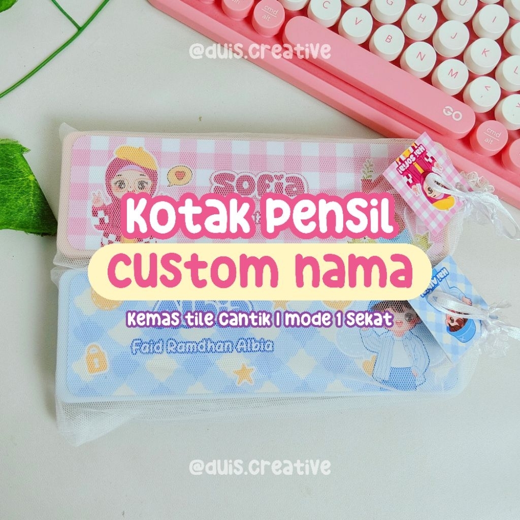

KOTAK PENSIL CUSTOM NAMA 1 SEKAT