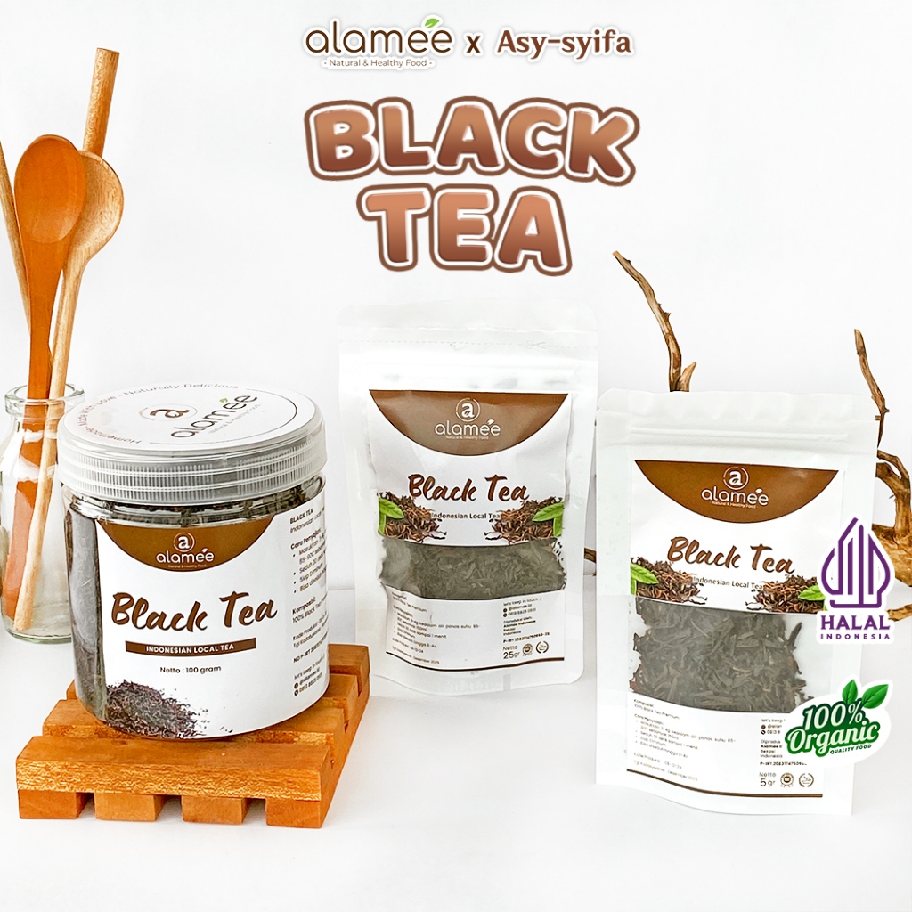 

ALAMEE Black Tea Teh Organic Kering Hitam Teh Herbal Alami Siap Seduh Minum 25gr