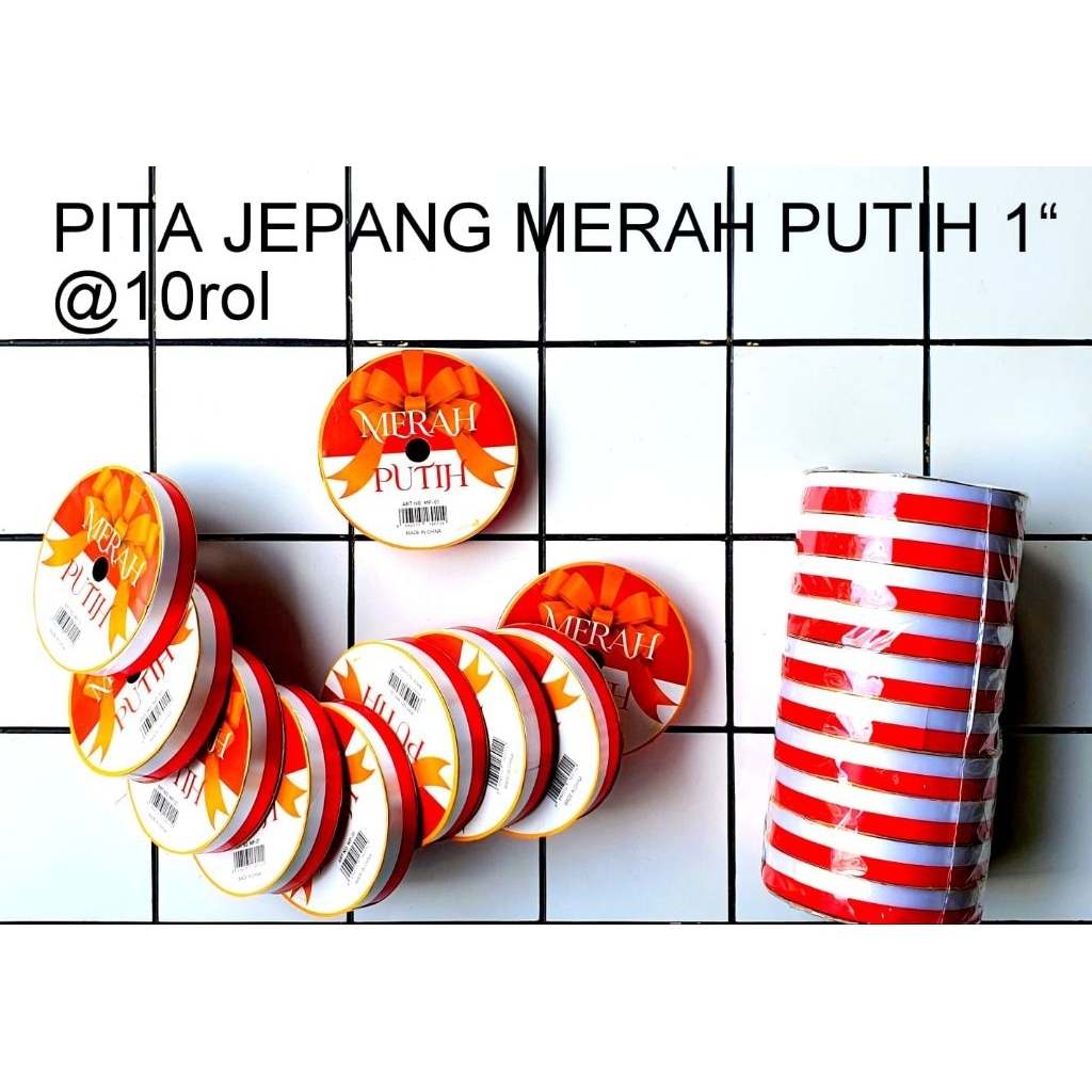 

pita jepang (per pcs )merah putih 1 inchi ✓ TRH