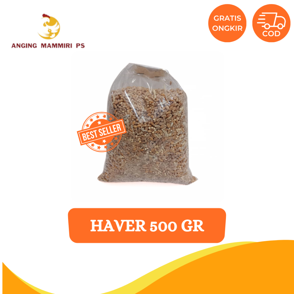 HAVER SEED KULIT 500GR - PAKAN BURUNG KENARI LOVEBIRD SUNCONURE AFGREY