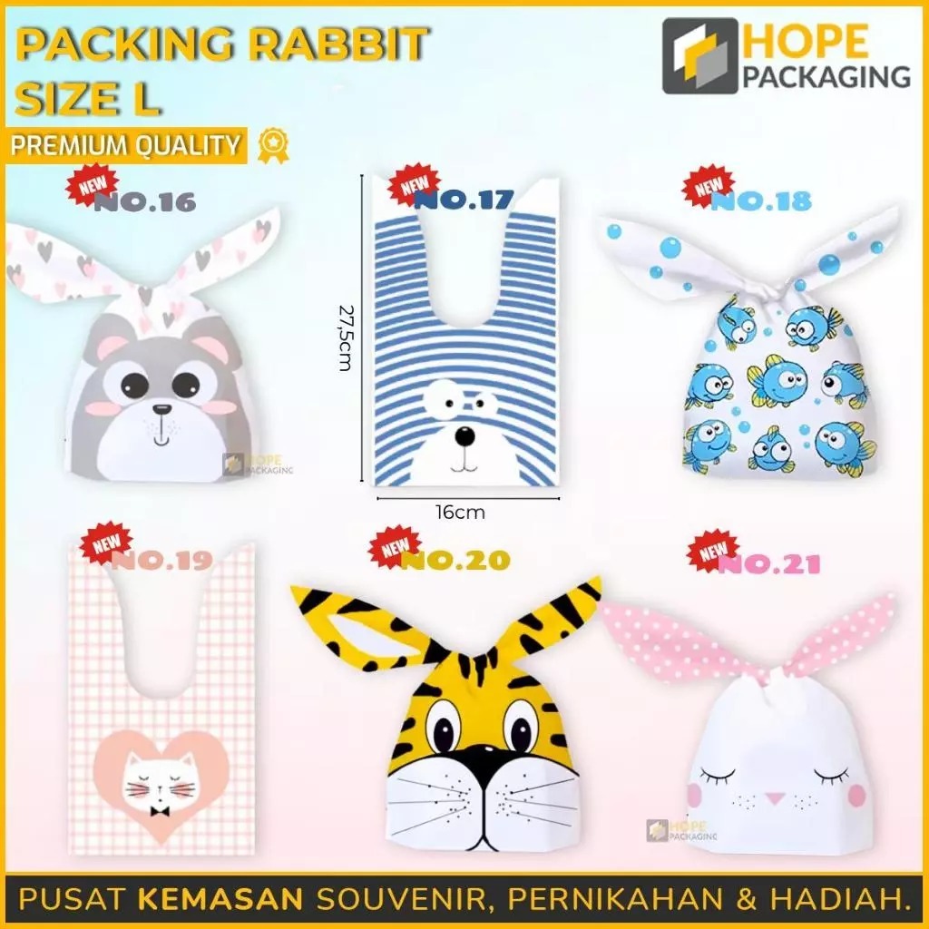 

Packing Rabbit L/ Kemasan Plastik Kue Kering Cookies Lucu Premium/ Plastik Souvenir Hadiah Ulang Tahun Anak/ Kantong Goodie Bag Kecil