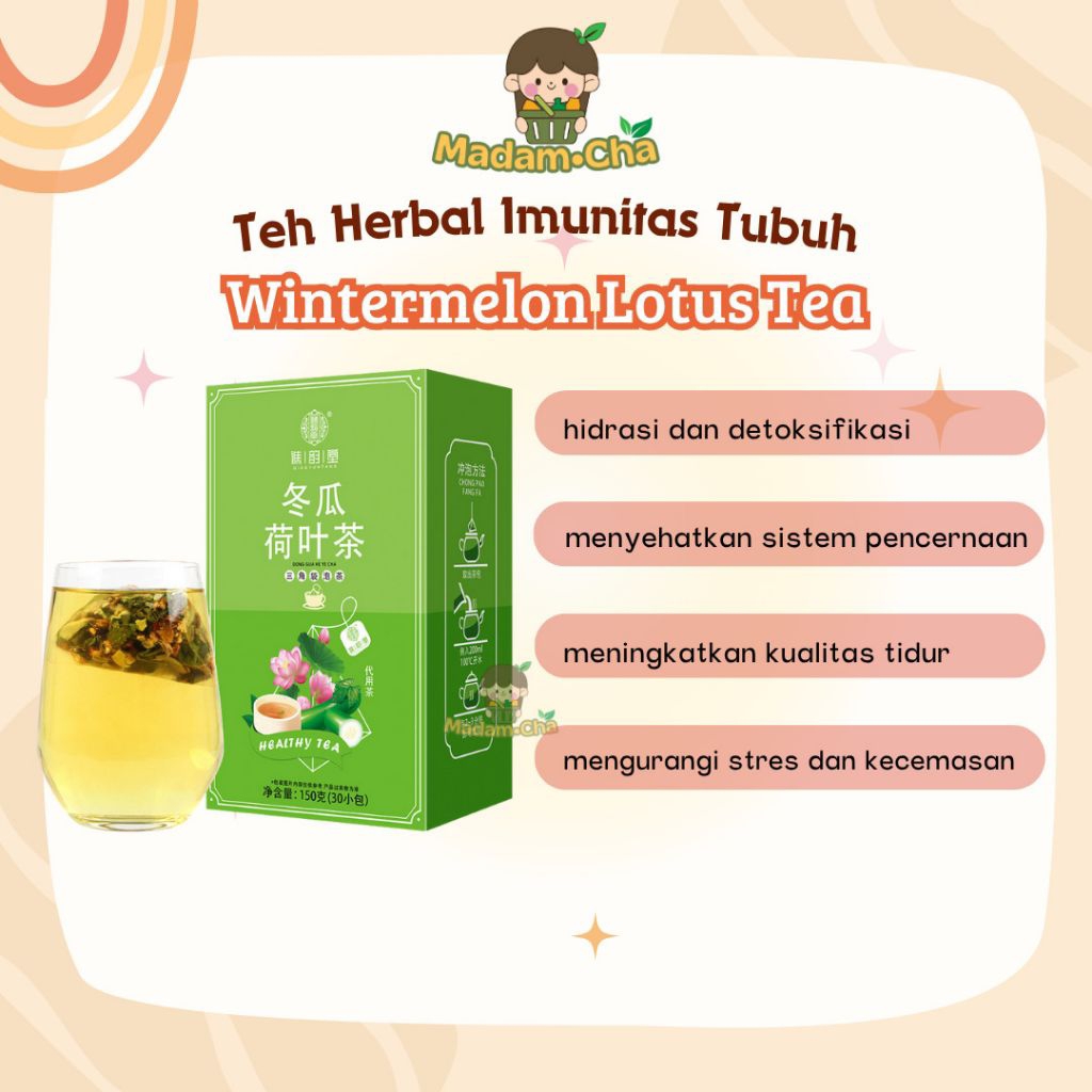 

Herbal Tea Chengwoh Wintermelon Lotus Tea / Teh Herbal Imunitas Tubuh 30bags
