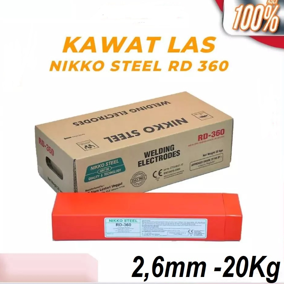 Kawat las RD-360 2.6mm E7016 NIKKO STEEL 7016 RD360 2,6mm 5KG