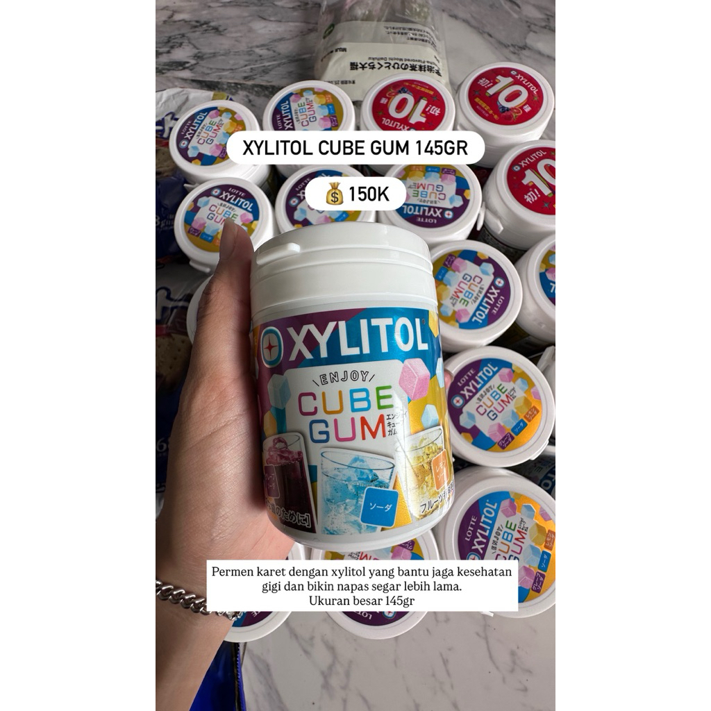

Xylitol Permen Karet Jepang – Cube 145g & Mix Rasa 10pcs | Sugarless Gum Original
