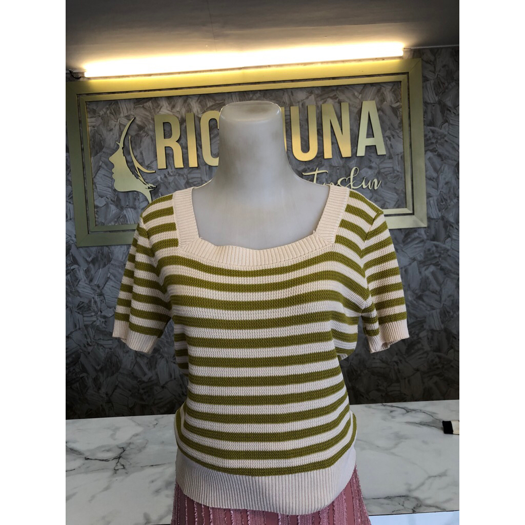 Baju Rajut Atasan Wanita Terbaru Salur Besar Wanita Import Tebal Lengan Pendek