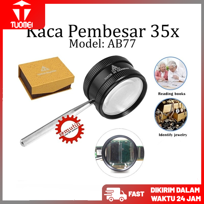 

Kaca Pembesar 35x AB77 / Lup Lensa Magnifier Handheld / Membaca Perhiasan Komponen