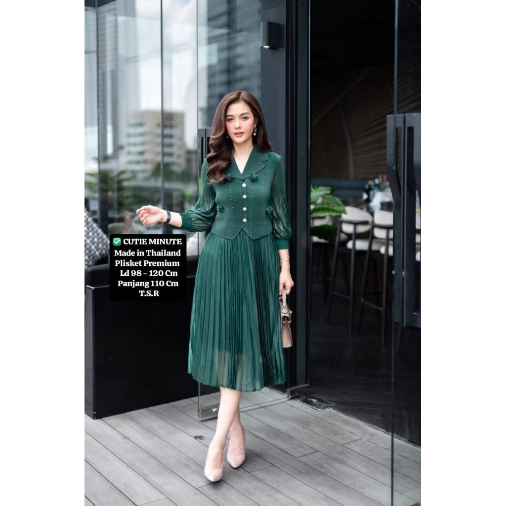 Dress Cutie Minute Premium Import Bangkok Dress Plisket Bangkok