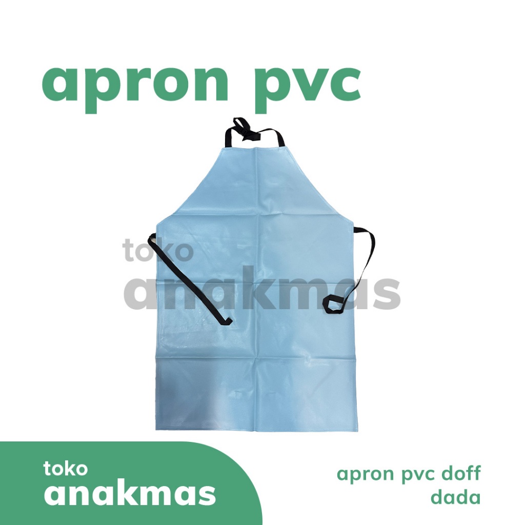 Apron Celemek Kerja PVC Doff Anti Air Biru Terang
