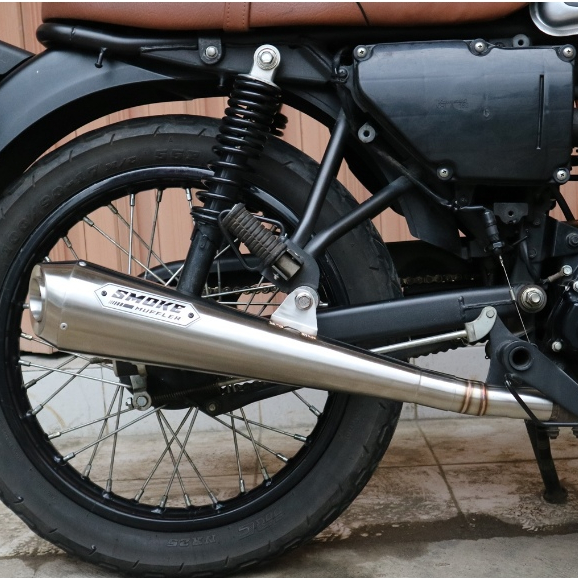 Knalpot Racing Kawasaki W175 Slip-On Silencer Only Smoke Muffler