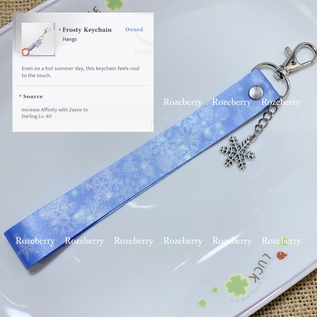 Zayne Love and Deepspace Frosty Keychain Lanyard Snowflake Charm Affinity Lv 40 Gift