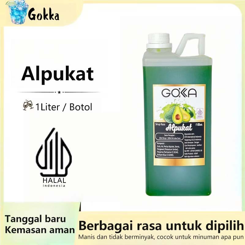 

GOKKA Sirup Minuman Rasa Alpukat 1L Syrup / Sirup Alpukat Sertifikasi Halal