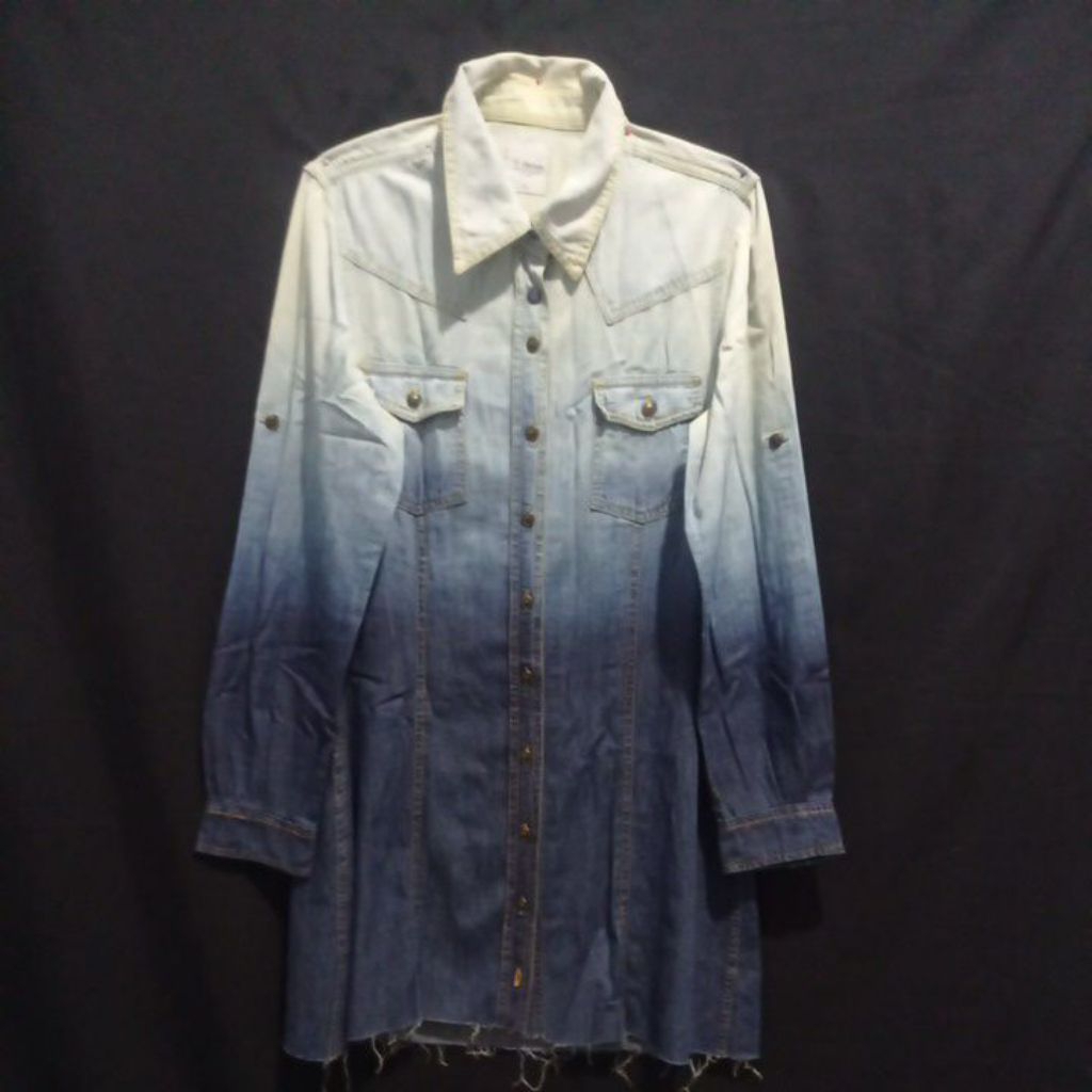 kemeja denim jeans wanita