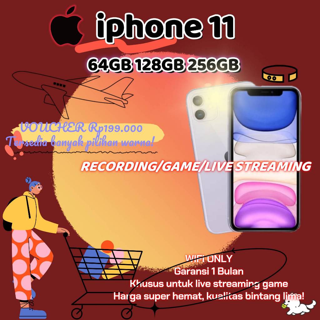 iPhone 11 Indonesia Ready Stock,Apple  iP11 128/256/512GB, Second