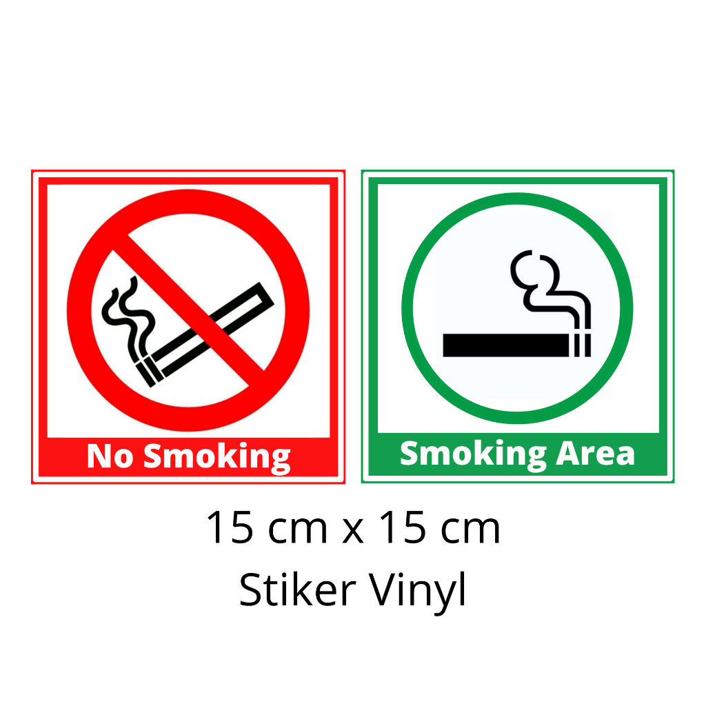 

Stiker larangan merokok dan area merokok Sticker label no smoking dan smoking area|stiker sign|tanda larangan merokok|stiker vinyl 15cmx15cm