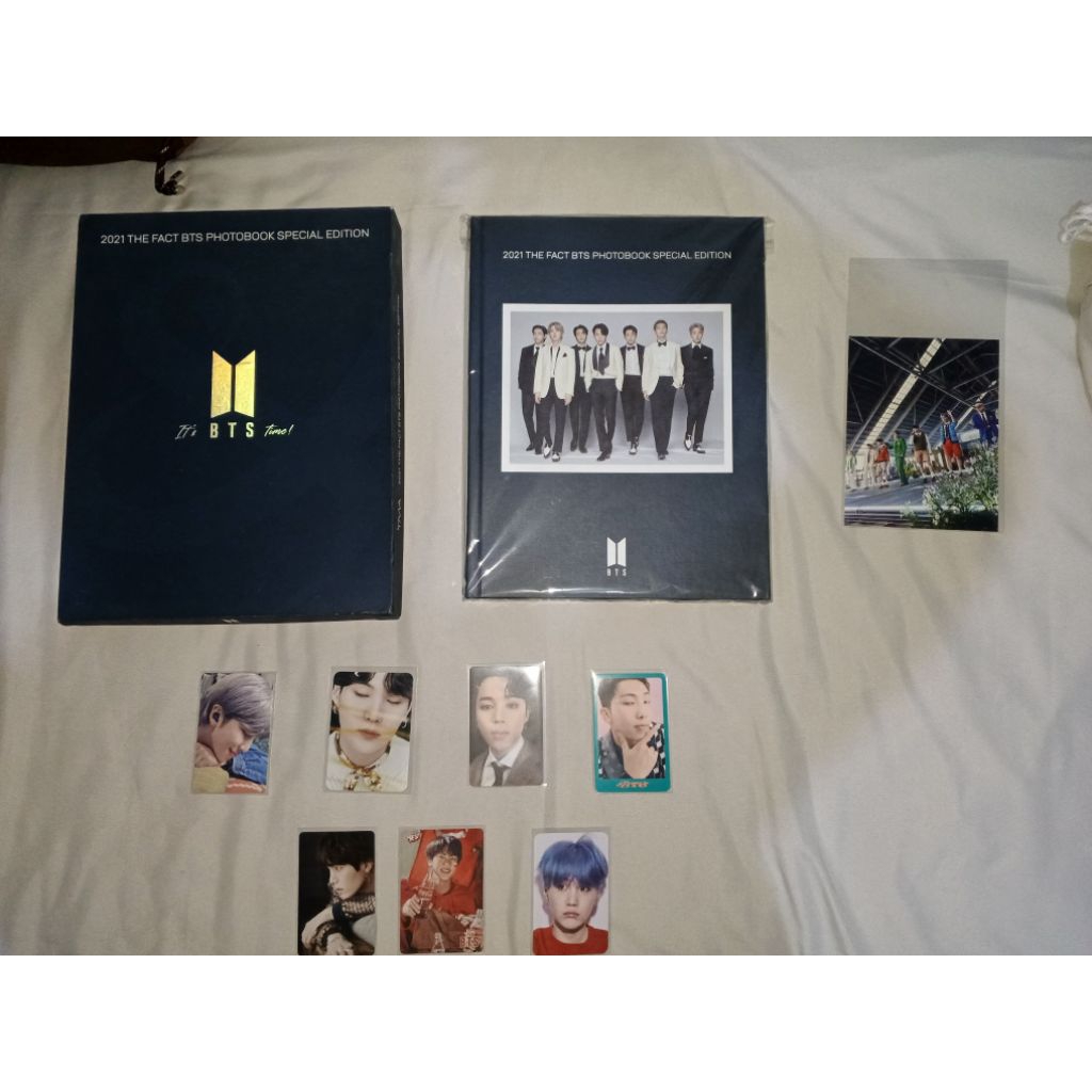 The Fact BTS Photobook 2021, Photocard Namjoon earbuds, Jin YC Cola, Suga dicon goes on, Jimin MOTS 